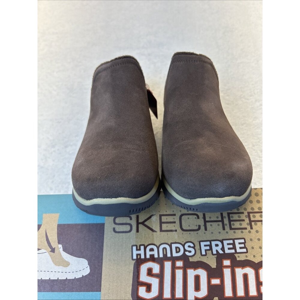 SKECHERS Modern Hour Suede Hands Free Slip-Ins Chocolate Women SZ 9 NEW - Picture 7 of 10